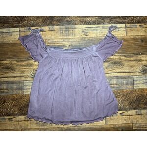 American Eagle Outfitters Womens XS AEO Off Shoulder‎ Top Purple Casual